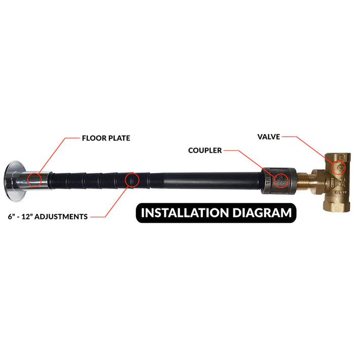 Dante 12″ Adjustable Floor Plate Extension