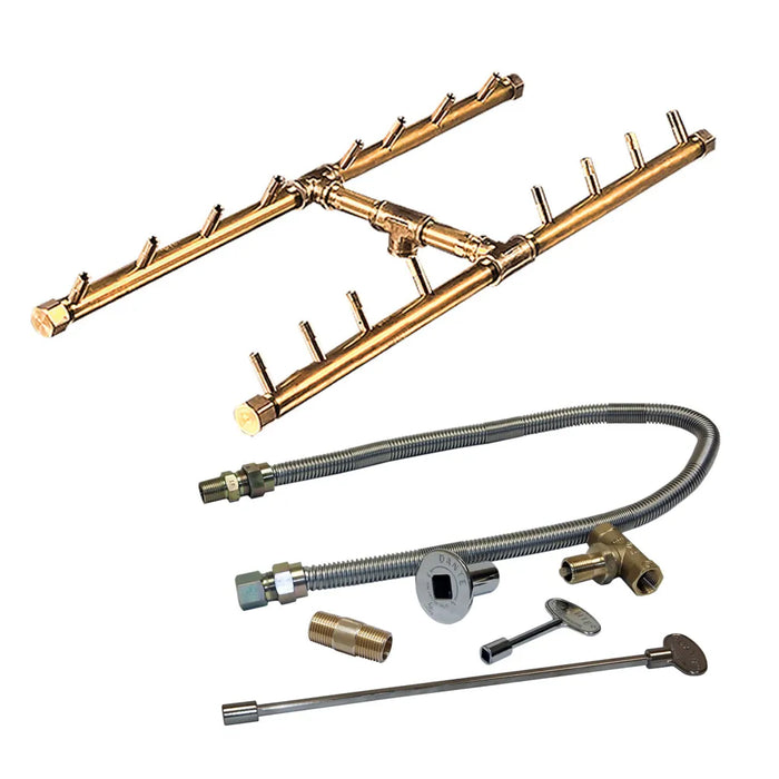 Warming Trends CROSSFIRE 160K BTU "H" Style Propane Burner and Flex Line