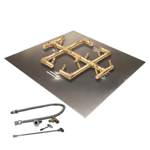 Warming Trends CROSSFIRE 180K BTU Burner- Liquid Propane- 30" Squ. Plate- Flex Line Kit