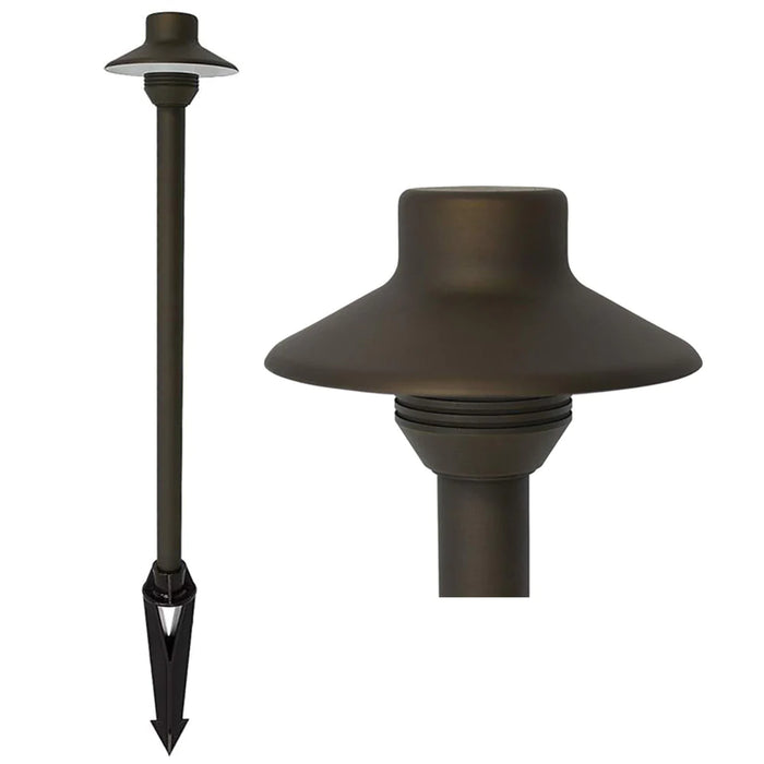 4" Flat Hat Antique Brass Mini Pathlight