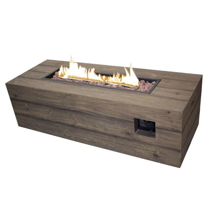 Pacific 55" Rectangle Propane Fire Pit Kit - Wood Color
